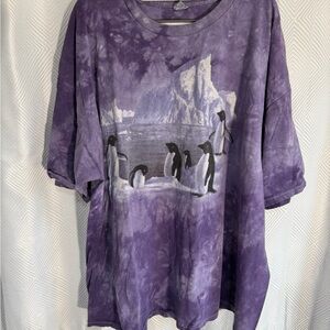 Vintage 199 The Mountain Penguins Purple Tie-Dye T-Shirt size 3XL